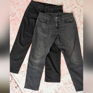 Bundle Of 2 Mens Lucky Brand Black and Gray Denim Jeans Size W36xL30
